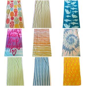 Family Bundle of 9 towels pineapple shark striped bath beach towel textured  100